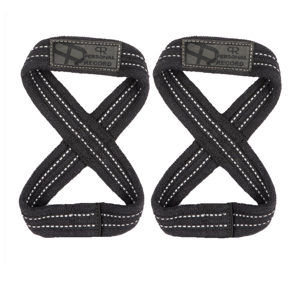 PR Heavy Duty Premium Figure 8 Lifting Straps - Black/Grey
