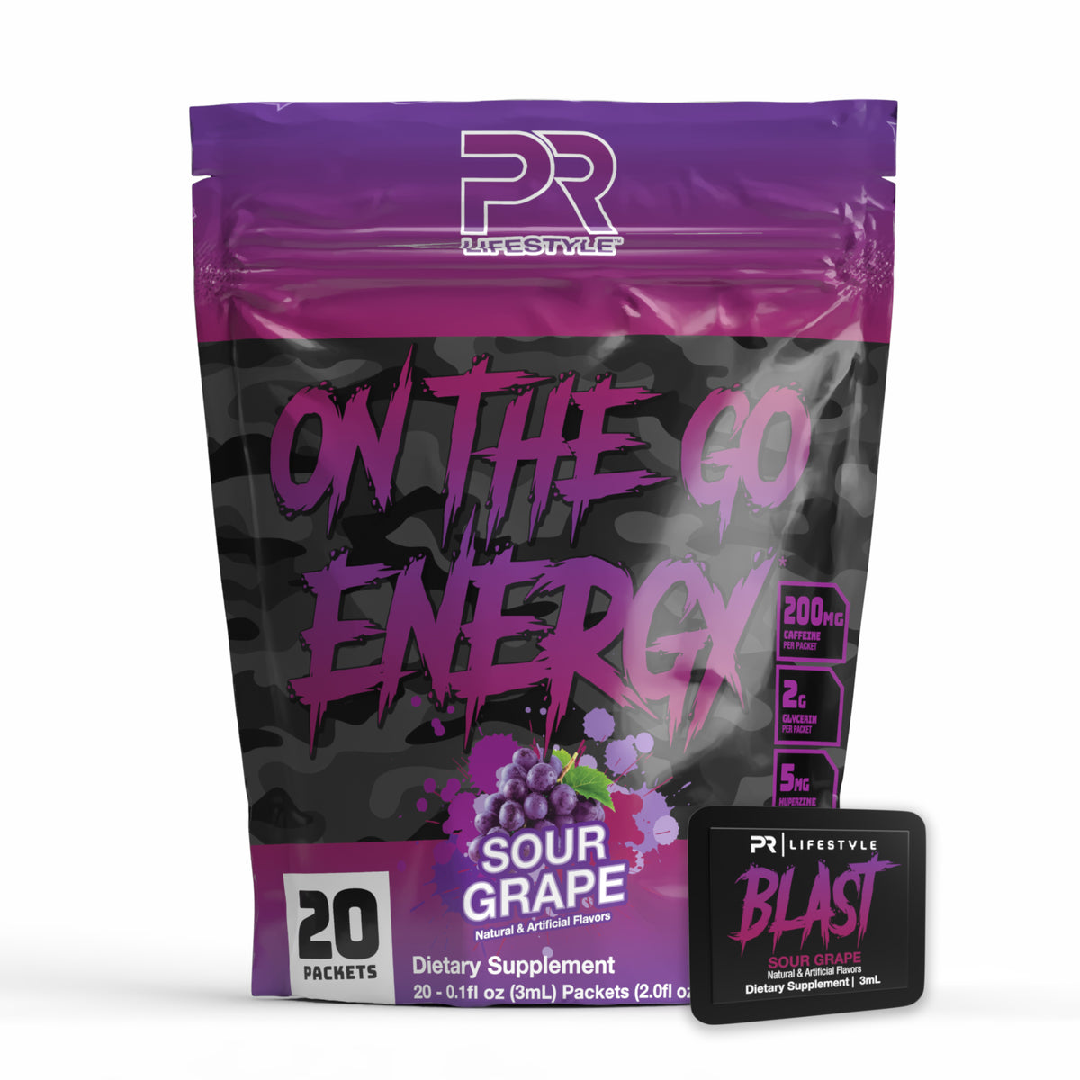 PR BlastPak - Instant Caffeine Packs for Energy & Focus On The Go
