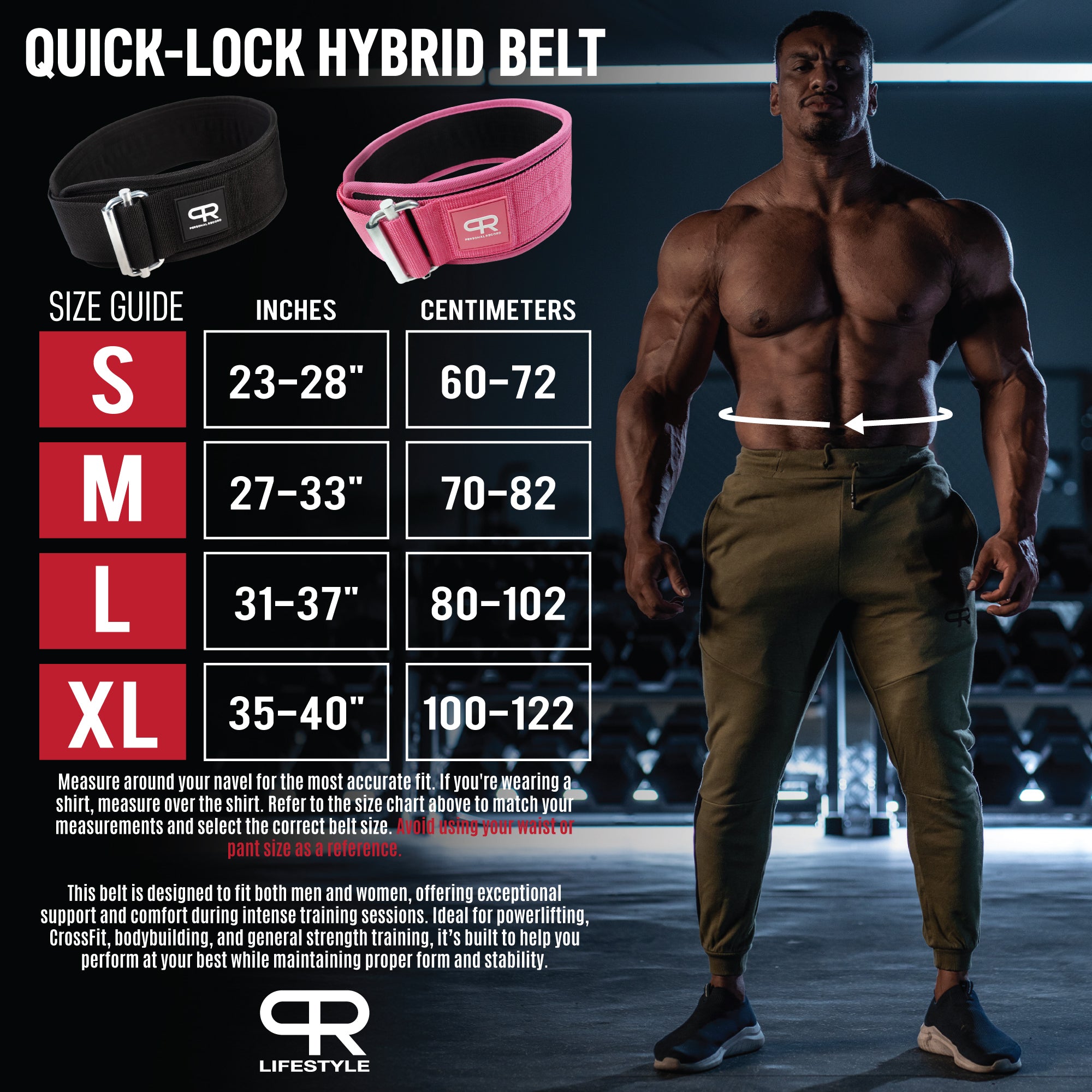 PR Quick-Lock Hybrid Weightlifting Belt - Pink