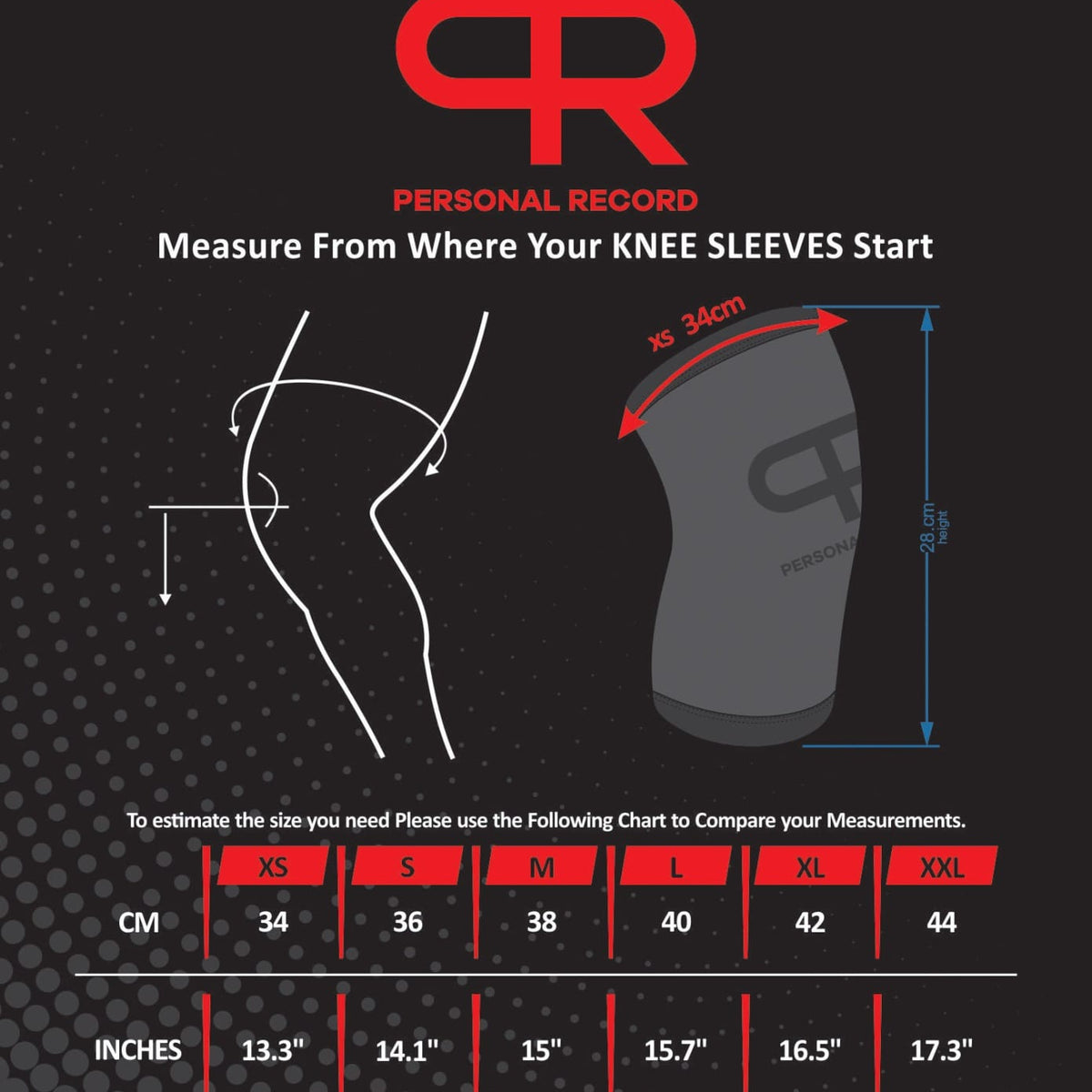 PR Premium Knee Sleeve - Black