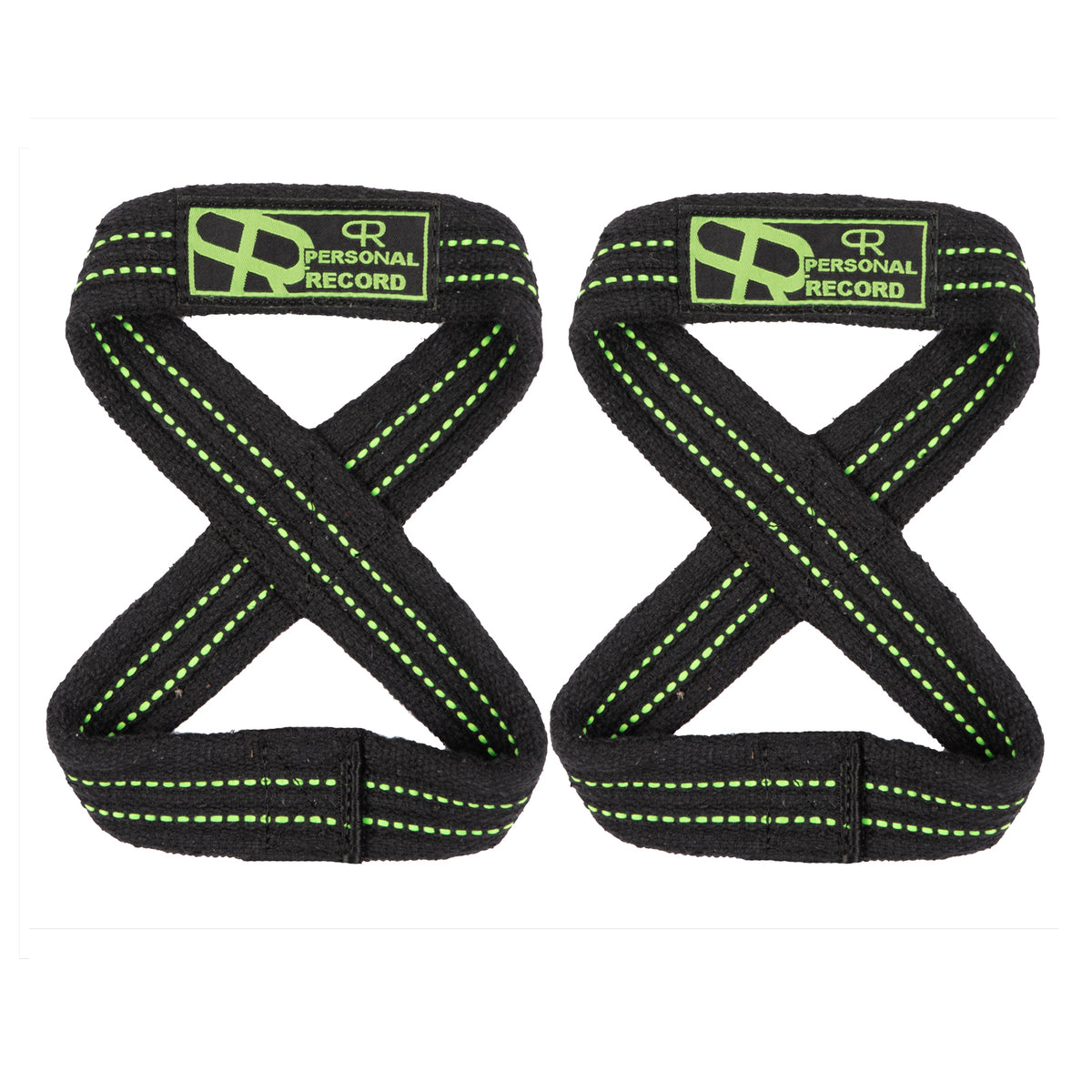 PR Heavy Duty Premium Figure 8 Lifting Straps - Black/Neon