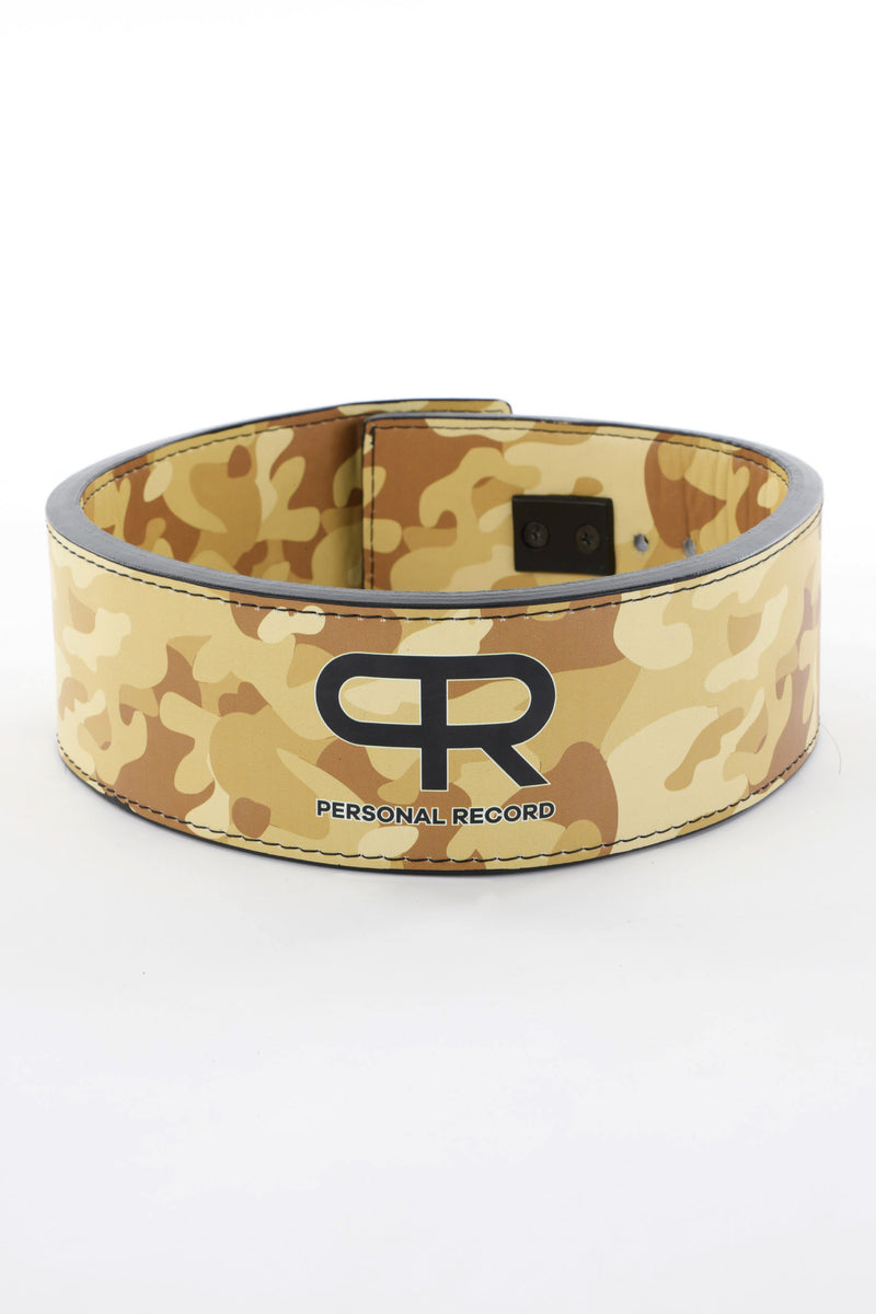 Dysel 13mm Lever Belt - White Camo With Gold Lever