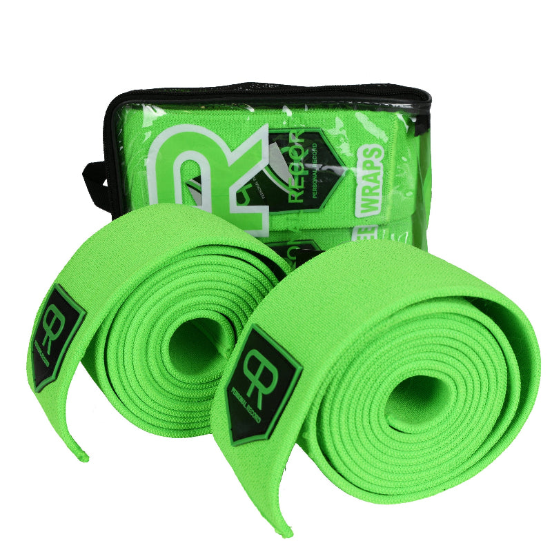 Personal Record Heavy Duty Premium Knee Wraps PR906 Neon